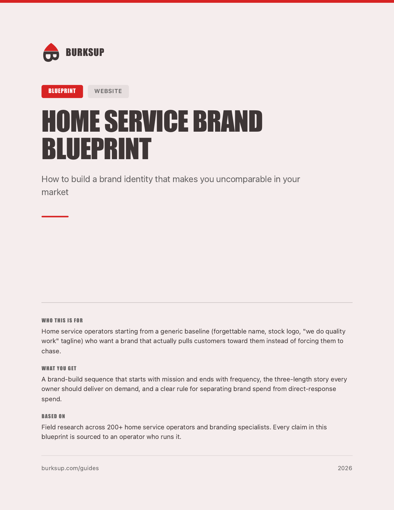 Preview of Home Service Brand Blueprint