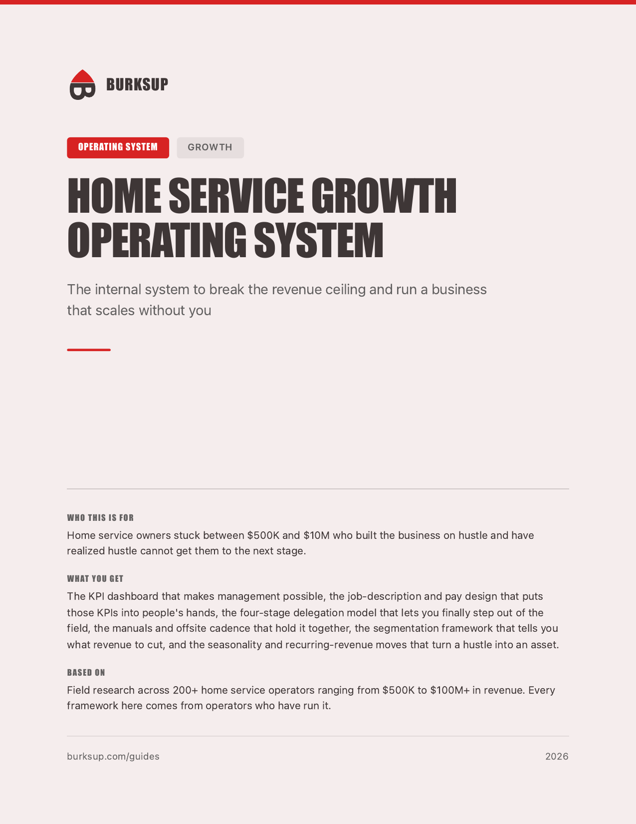 Preview of Home Service Growth Operating System