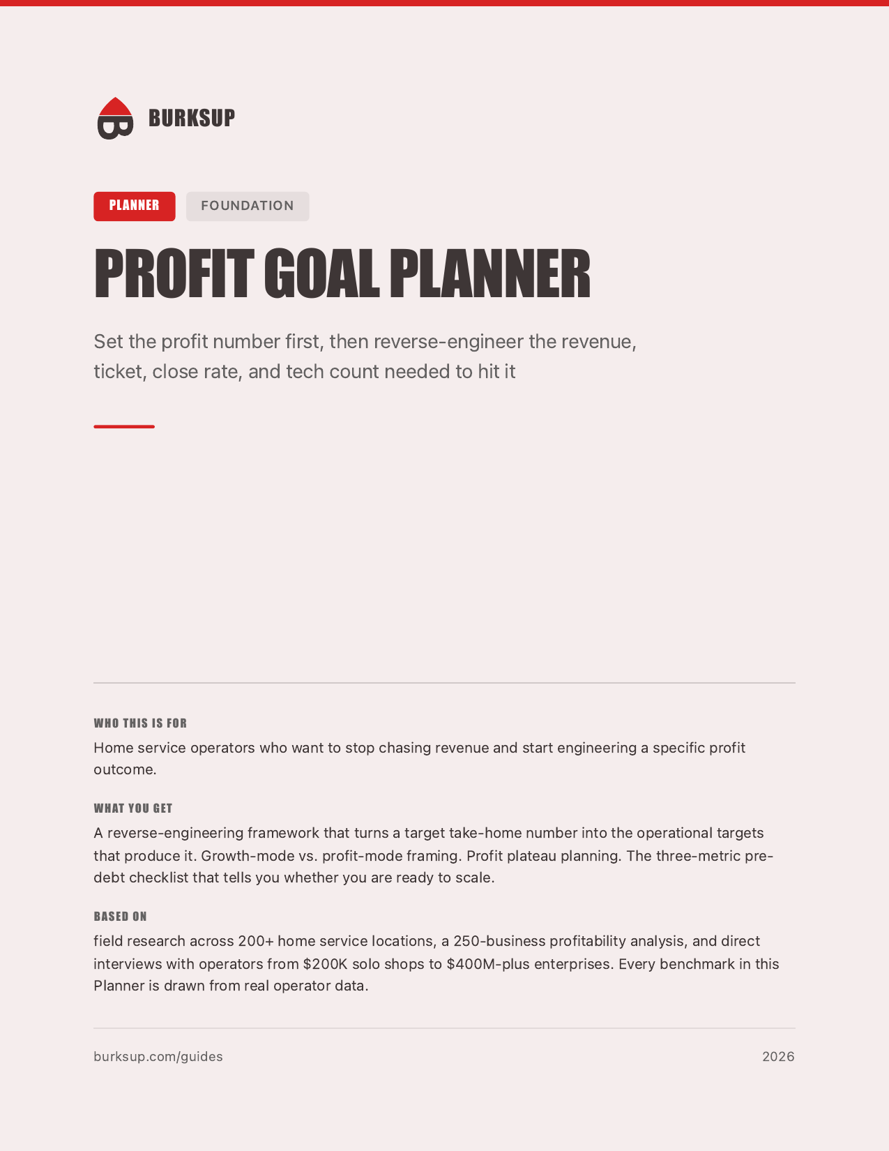 Preview of Profit Goal Planner